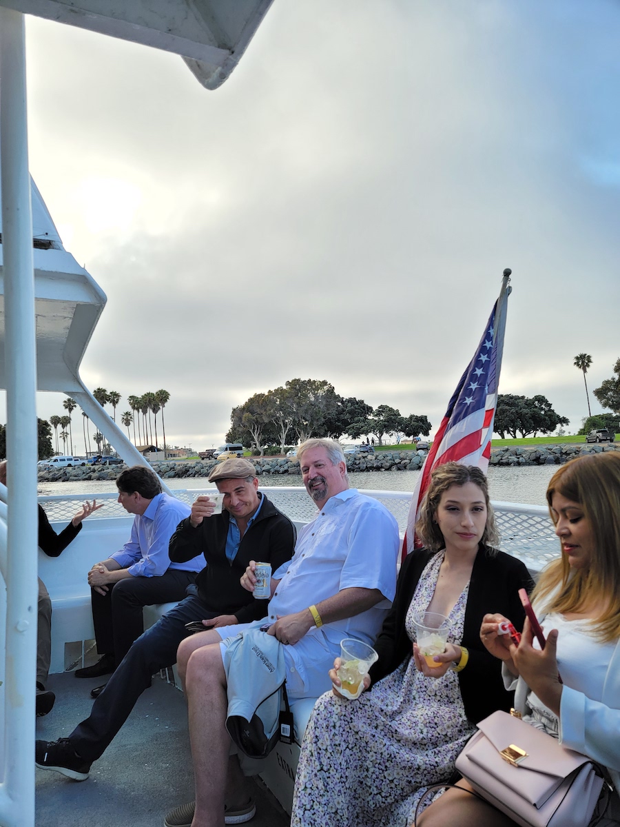 Conference with drinks on a boat